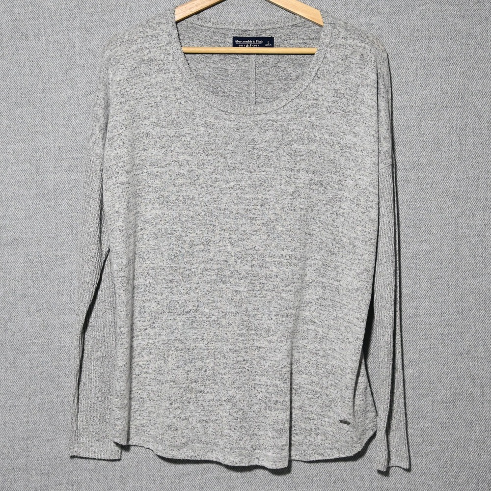 Abercrombie & Fitch Long Sleeve Top Womens Soft Cozy Knit Large Grey